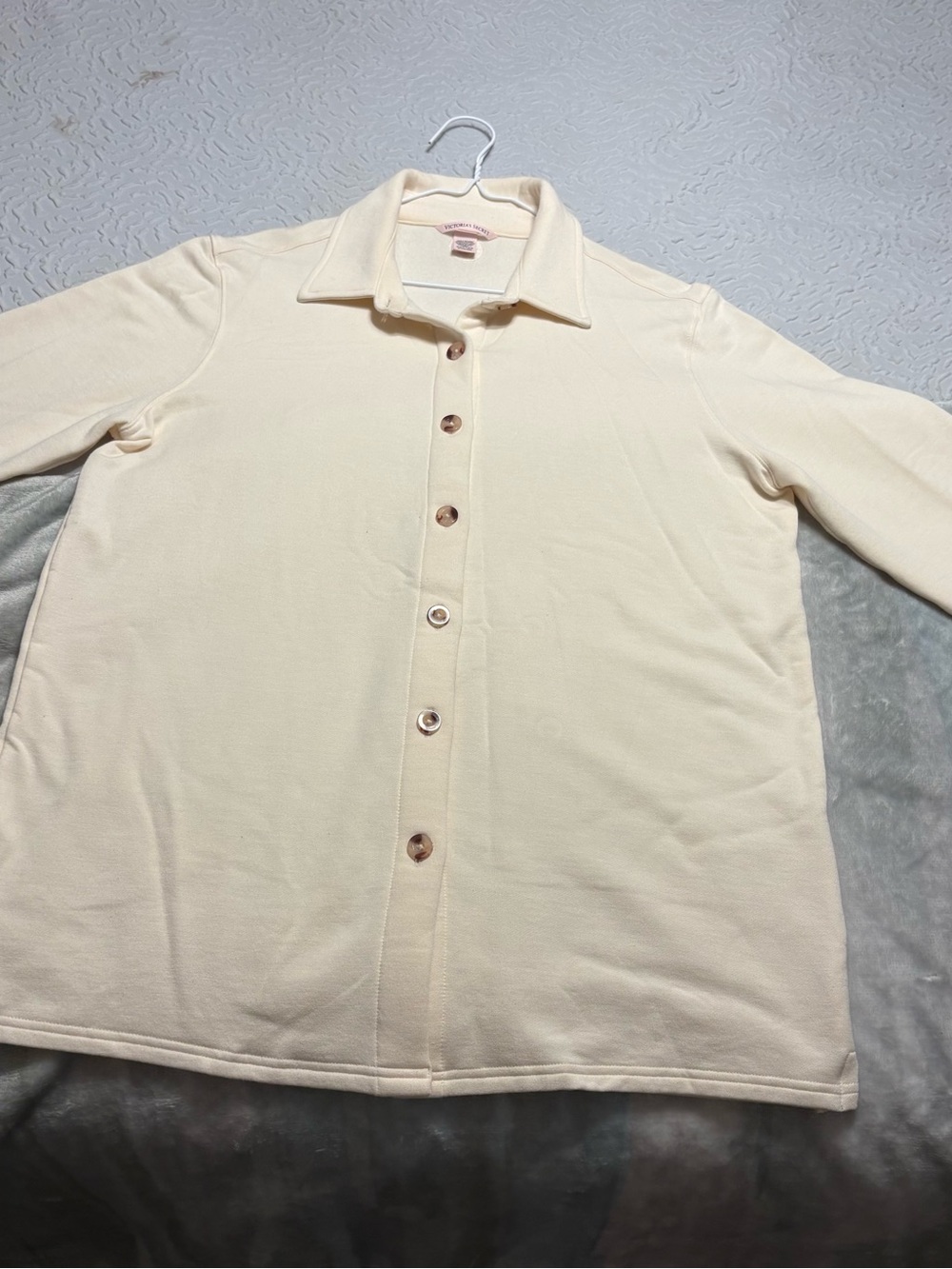 Victoria Secret Cream Soft Button-Front Women's Warm Top or Jacket